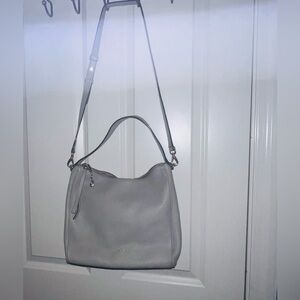 Kate Spade Grey Leather Hobo Bag with removable shoulder strap